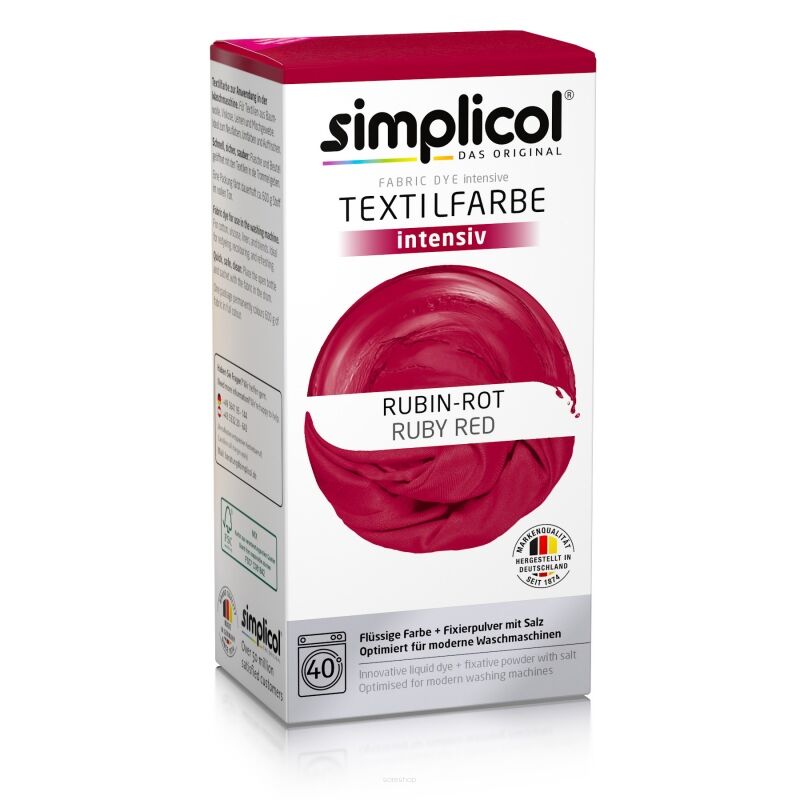 560g SIMPLICOL rubinowa czerwień 1804 barwnik do tkanin intensywny 4052400018044